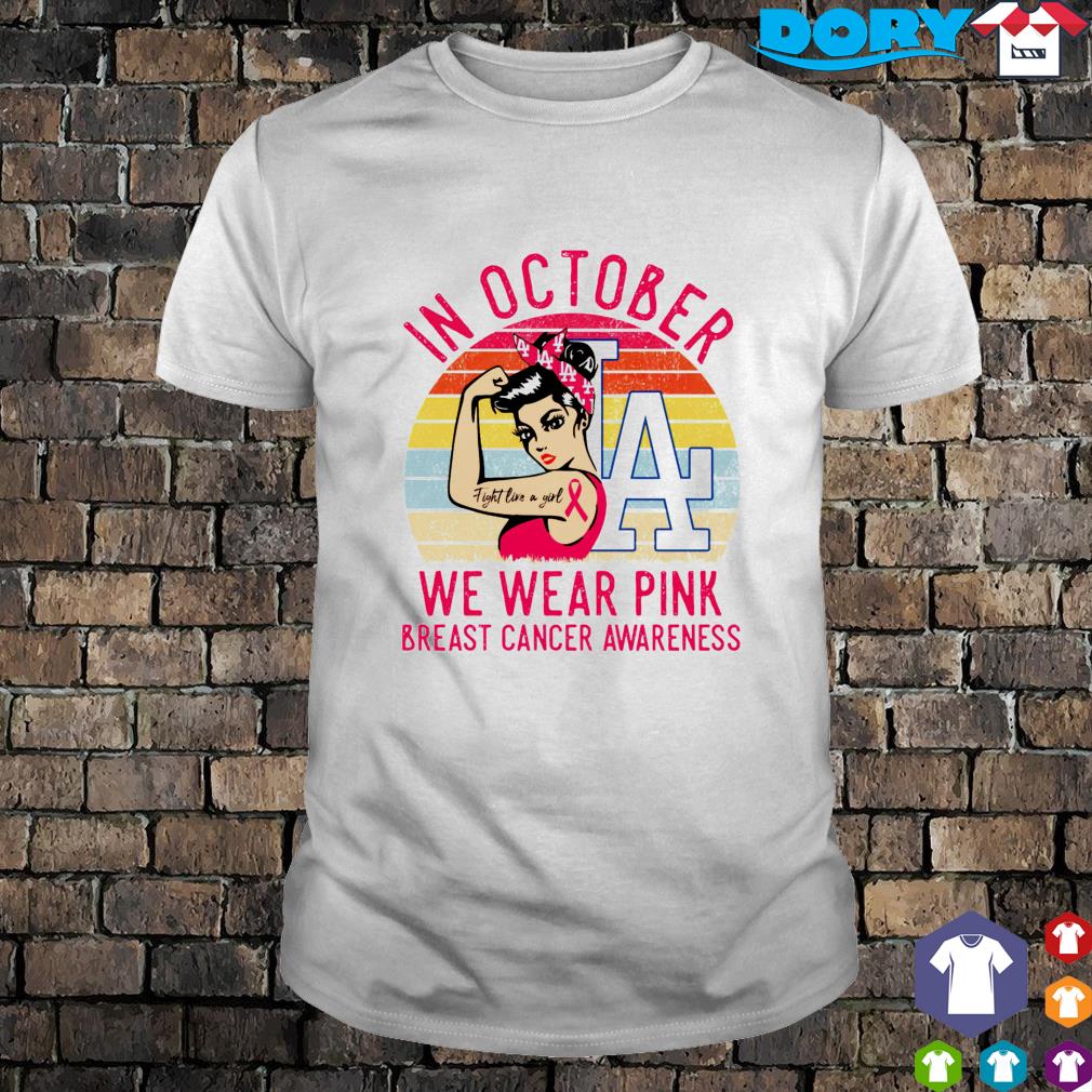 Dodgers in october we wear pink Breast Cancer shirt, hoodie, sweater and  v-neck t-shirt