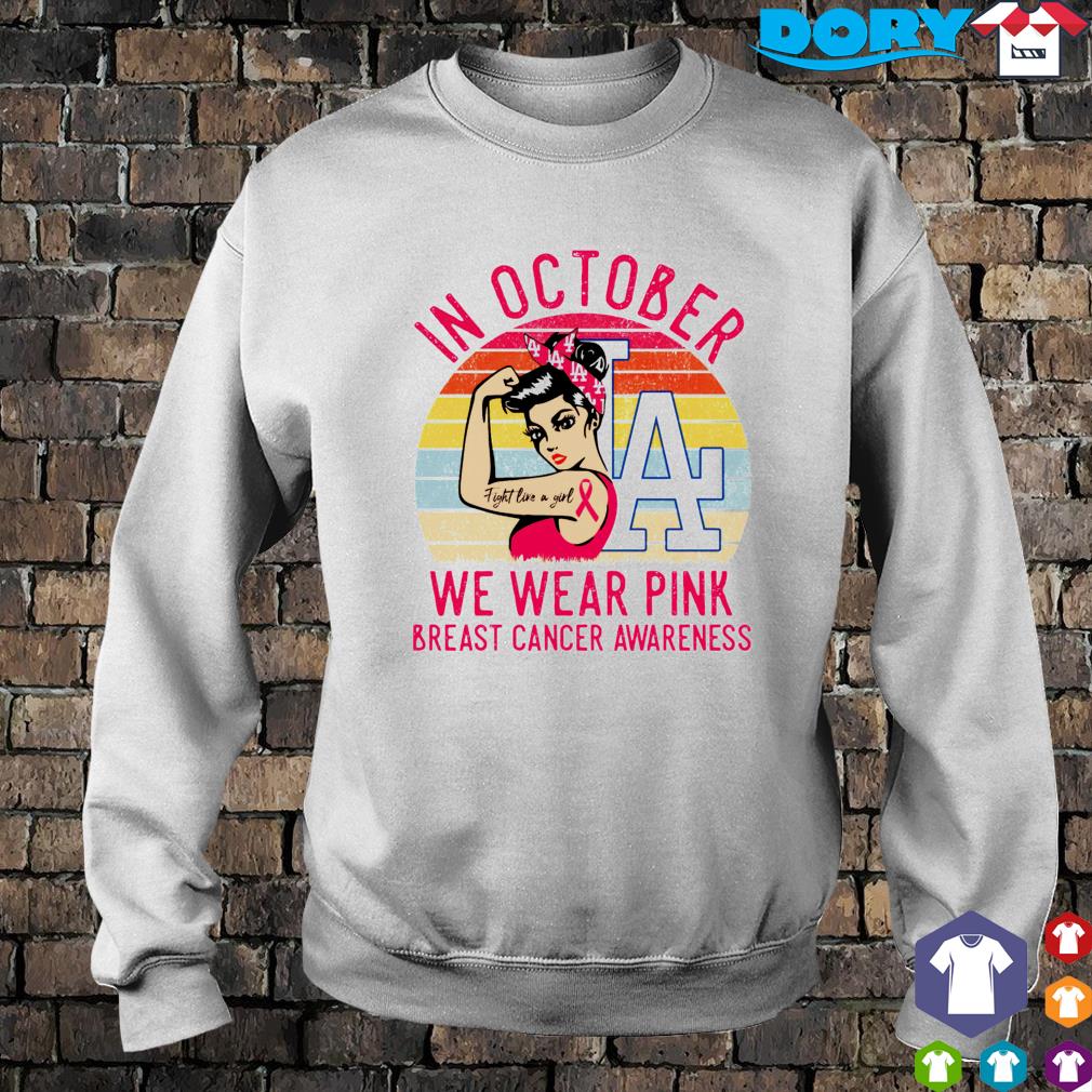 Dodgers in october we wear pink Breast Cancer shirt, hoodie, sweater and  v-neck t-shirt