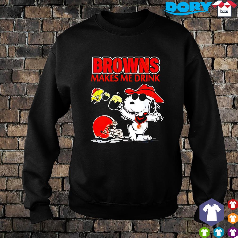 Cleveland Browns Makes Me Drink Snoopy And Woodstock T-Shirt - T-shirts Low  Price