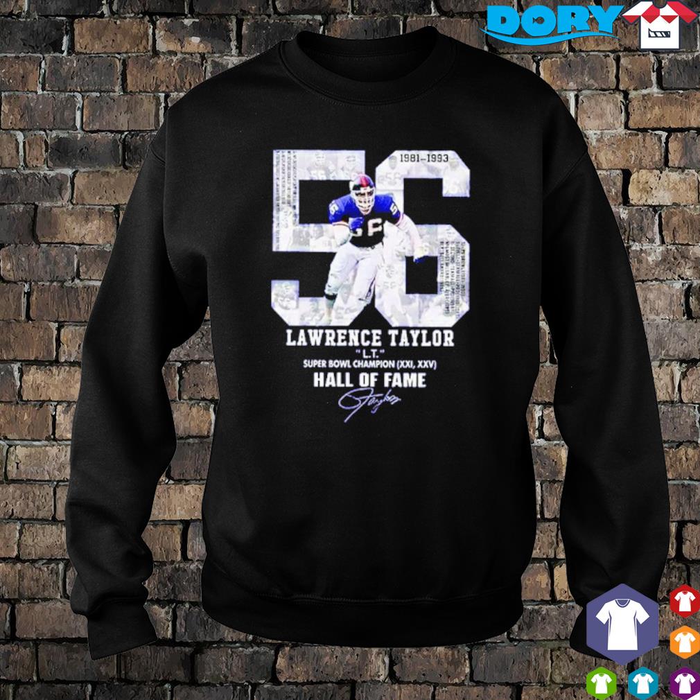 Lawrence Taylor Super Bowl Champion Hall Of Fame Signature T-Shirt