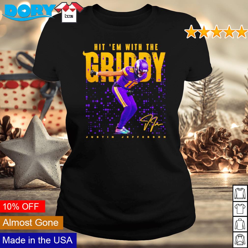 : Getting Griddy Youth Short Sleeve T-Shirt Funny endzone Dance  Performed by Vickings Justin Jefferson: Clothing, Shoes & Jewelry