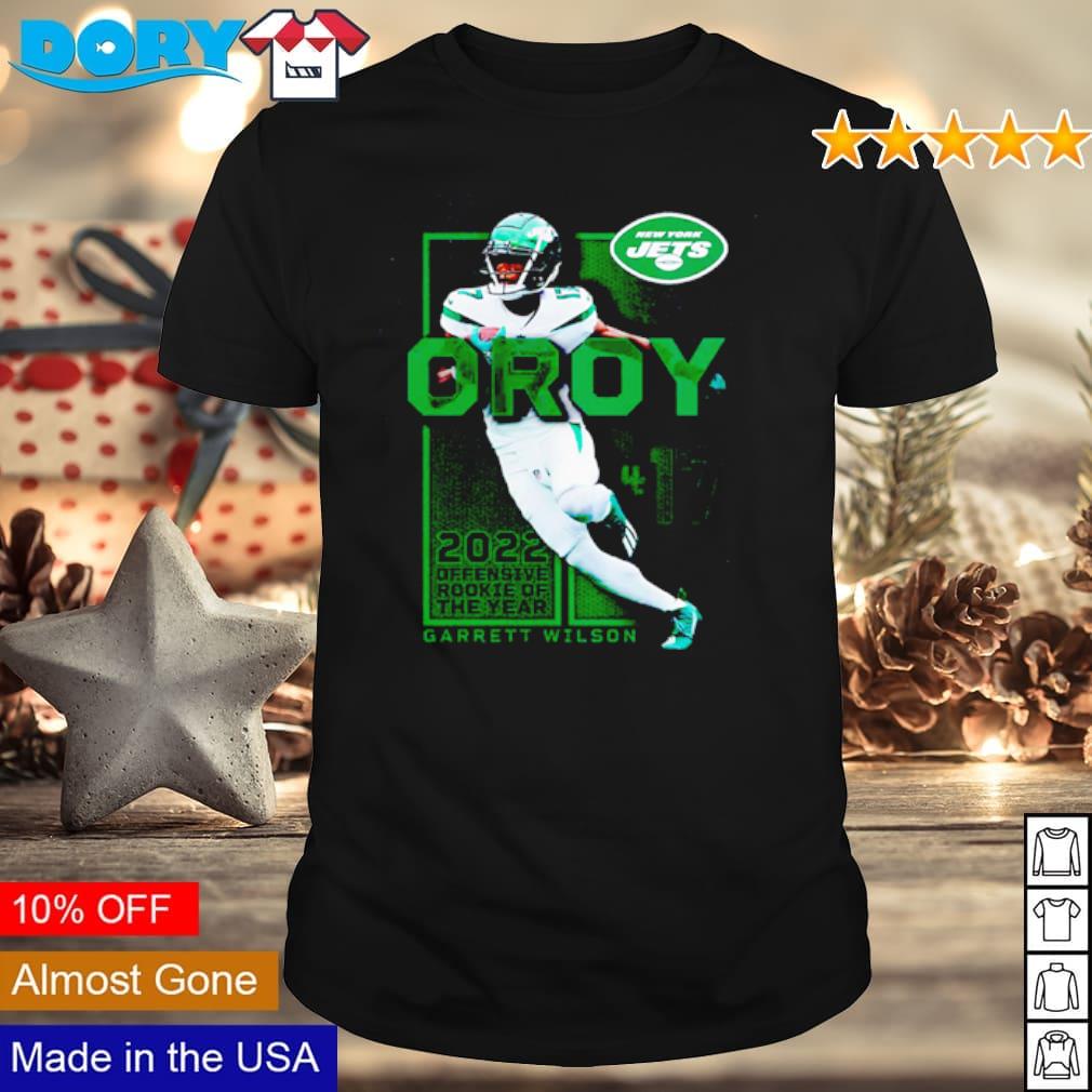 Official fanatics branded black new york jets garrett wilson 2023 offensive  rookie of the year shirt, hoodie, sweater, long sleeve and tank top