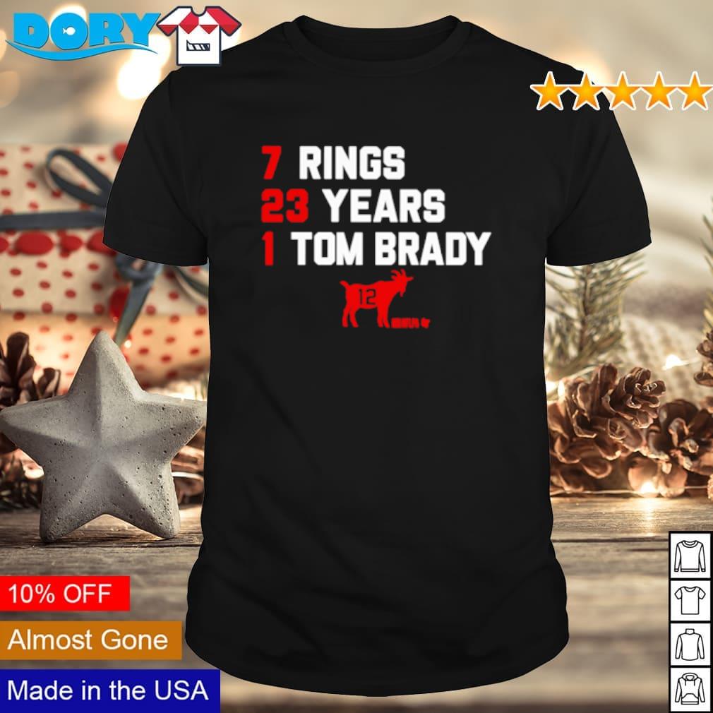 Tom Brady Tampa Bay Buccaneers And New England Patriots 7 Rings 2023 Shirt  - Limotees